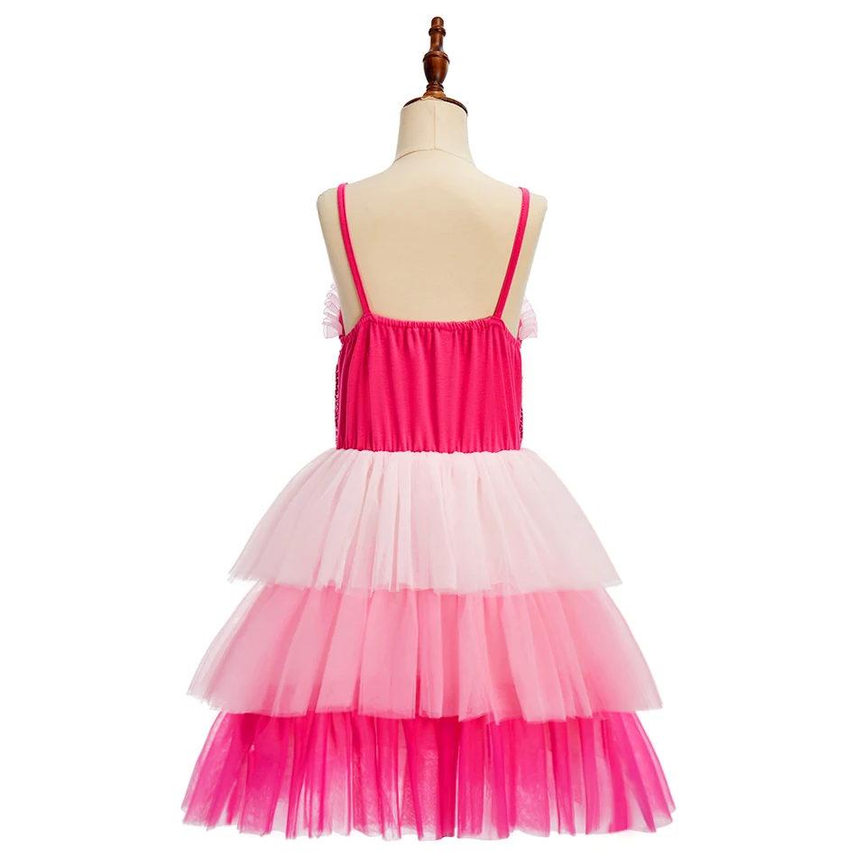2026 Kids Birthday Party Beauty Queen Cosplay Costume Summer Dresses Children Princess Dress Up Christmas Cute Baby Girl Clothes
