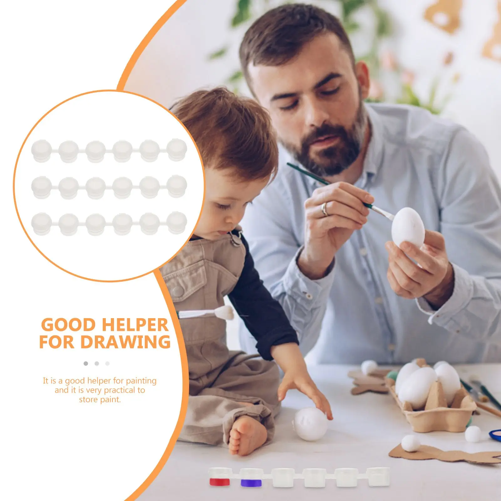 40pcs Empty Paint Pots Clear Storage Containers Mini Palette Strips Plastic ganization Boxes For Glitter Powder Supplies