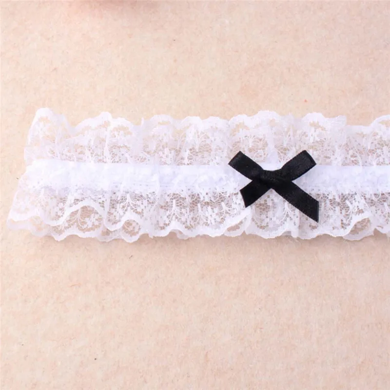 Women Stocking Garter Belt Girl Bridal Lace Flowers Blue Leg Ring Loop For Princess Cosplay Wedding Party view 4