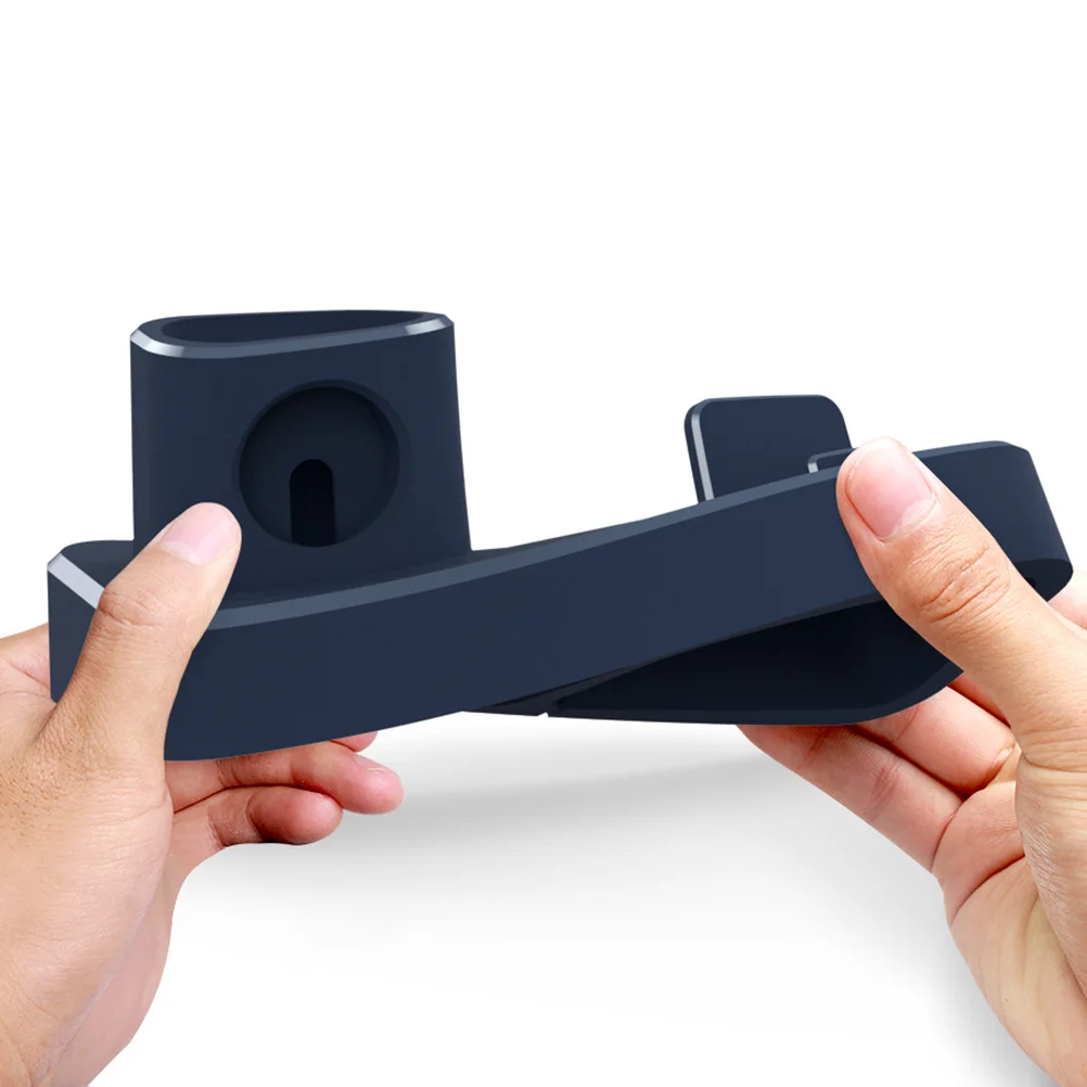

3 in 1 Charging Dock Station Phone Holder Desktop Silicone Holder Wireless Earphone Smart Watch Phone Blue Rapid Charging Base