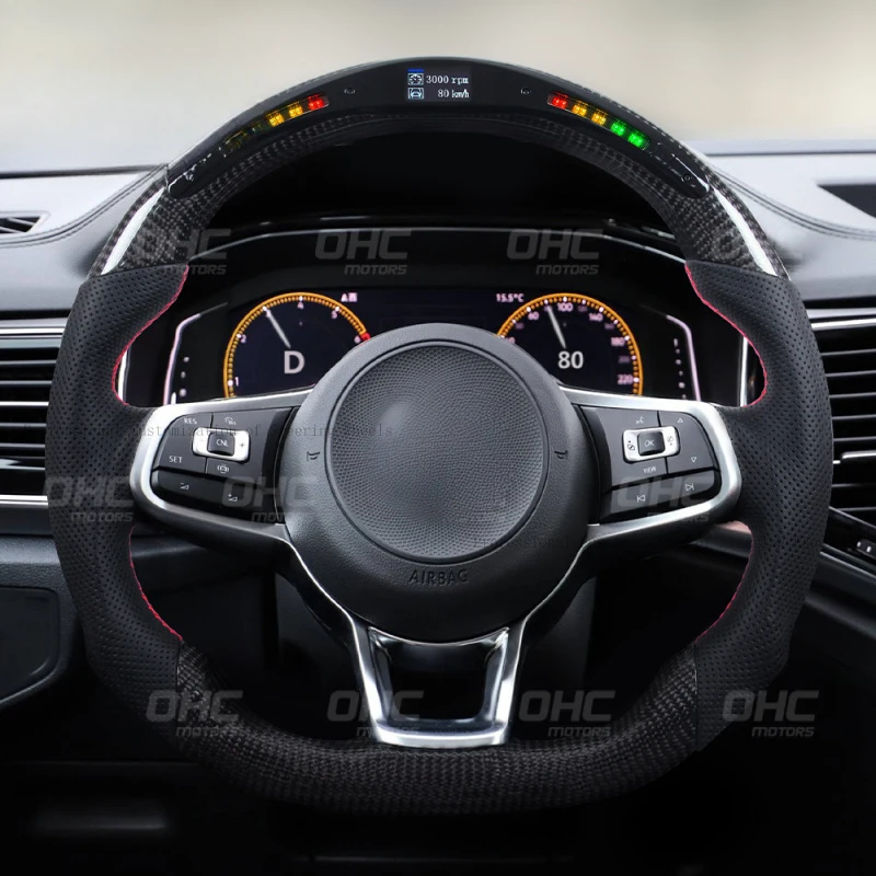 Suitable for Volkswagen MK7.5 Golf GTI7 LED carbon fiber car steering wheel modification vw golf 7