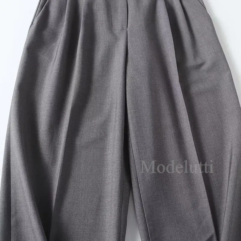 Donegirl-Blazer et pantalon monochromes taille haute pour femme, décontracté, polyvalent, automne, hiver, femme, chic, trajet domicile-travail, fjSimple, nouveau, 2023