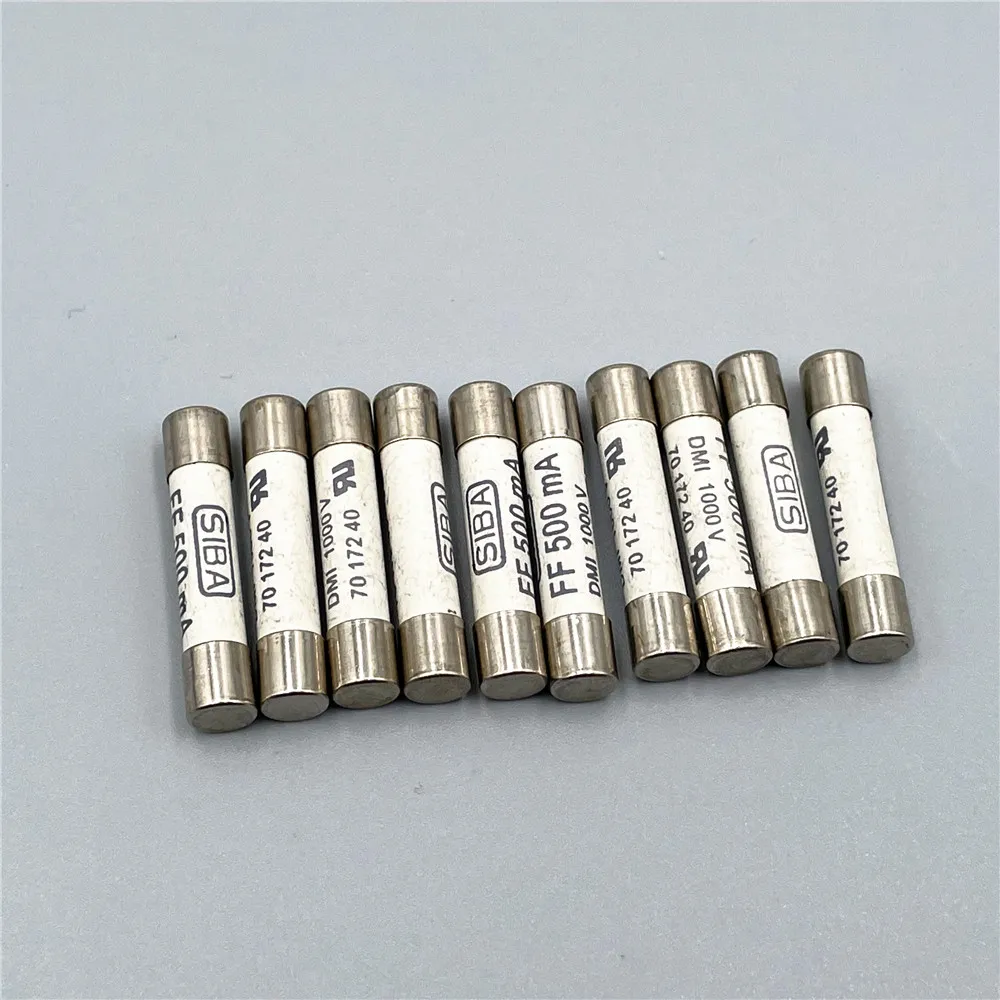 5pcs/Lot SIBA FF 500mA 1000V 30kA 6.3x32mm 7017240 DMI Fast Acting Ceramic Fuse Links for Fluke Multimeter F15B F17B F18B