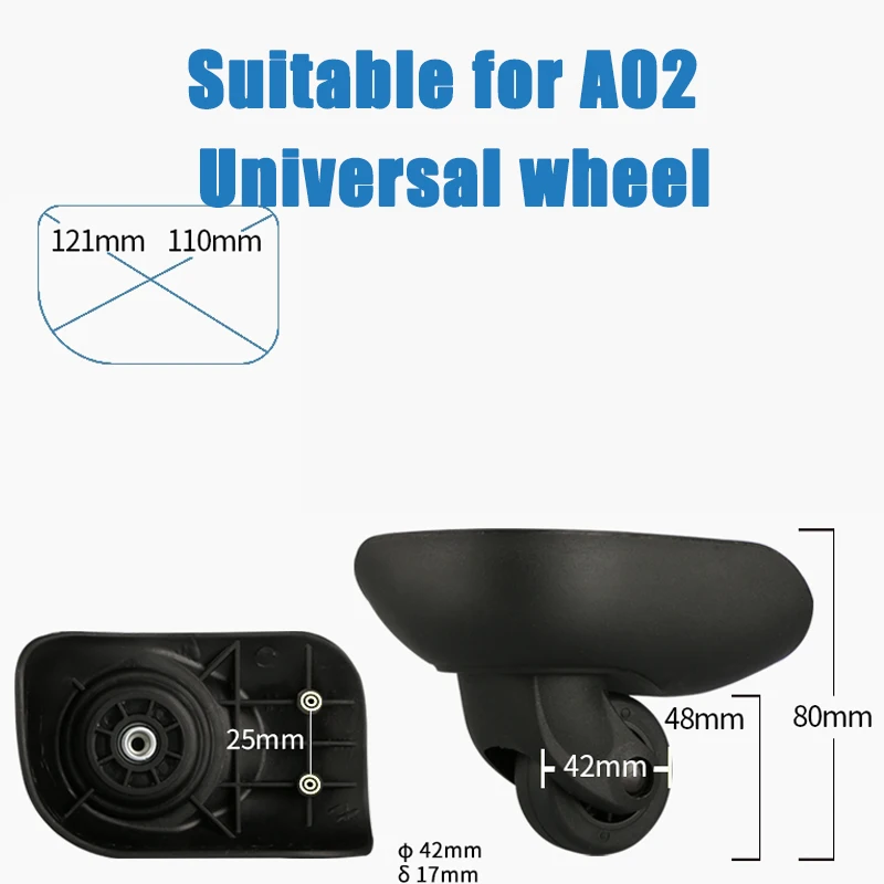 Suitable for A02 Suitcase Load-bearing Wheel Trolley Case Accessories Replacement Roller Suitcase Wear-resistant Wheel