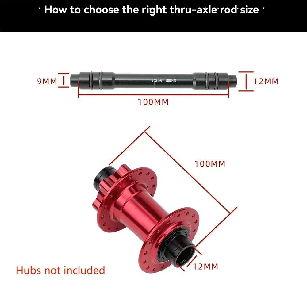 Thru Axle Hubs 12 To 9mm 100/135/142/148mm Aluminum Alloy Release Conversion Shaft For MTB Front Rear Wheel Bicycle Accessories