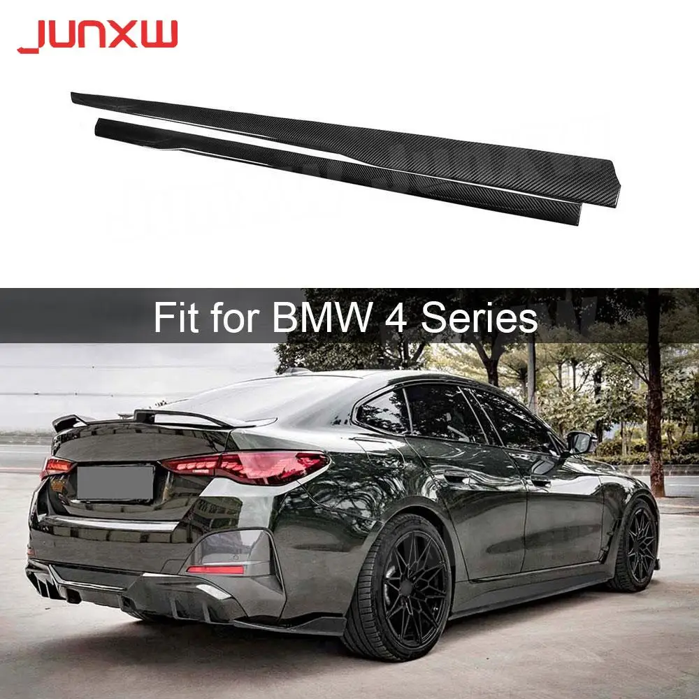 

Dry Carbon Fiber Side Skirts Apron Extension Lip Spoiler Bodykits for BMW 4 Series i4 Sedan 2021+ FRP Car Side Bumper Aprons