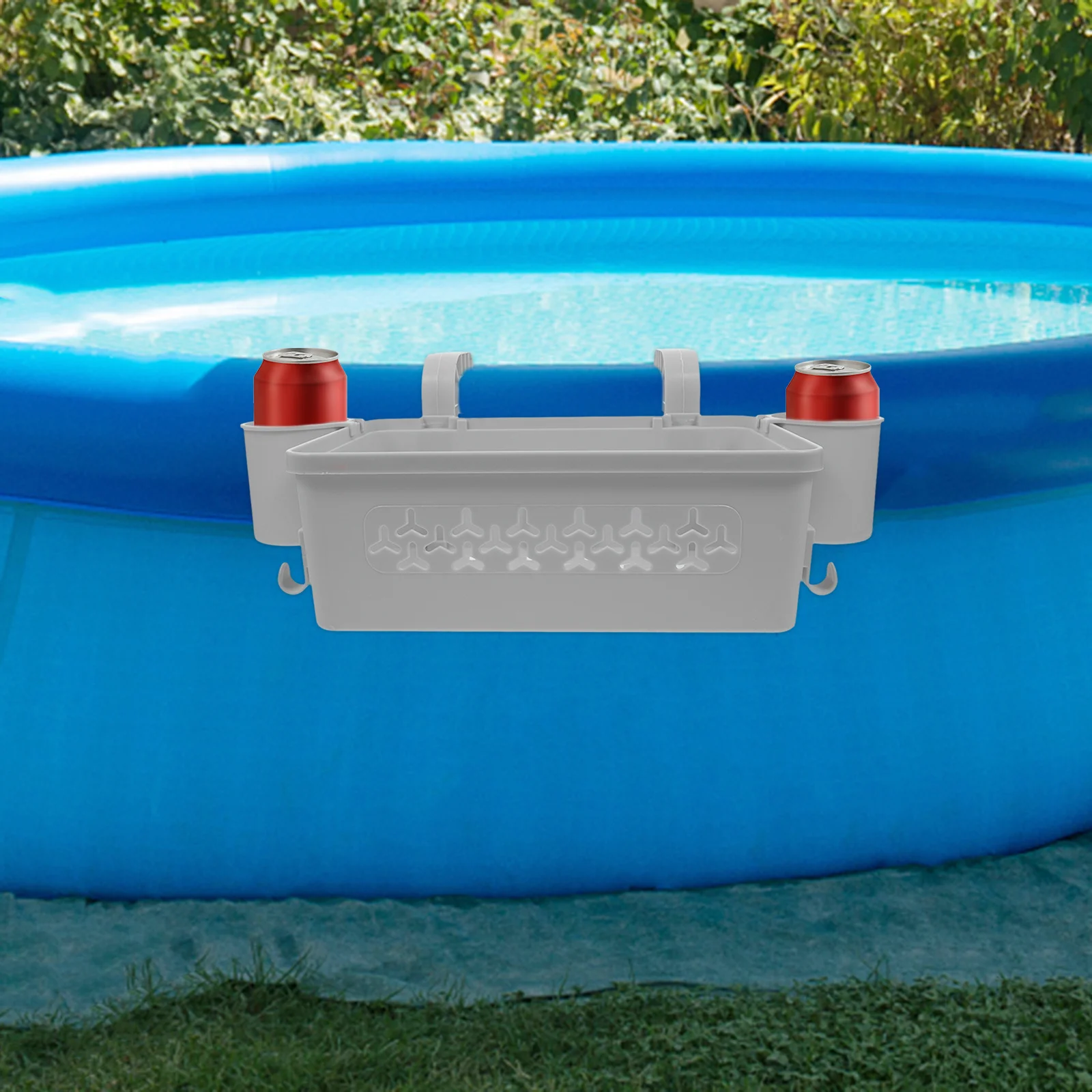 

1Set Pool Side Hanging Storage Basket Detachable Plastic Organizer for Towels Swimming Gear Outdoor Pool Storage Container