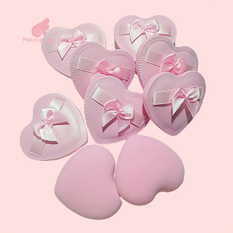 

2/5pcs Heart Bow Makeup Powder Puffs Dry Wet Combination Cotton Candy Air Cushion Foundation Sponge Tool Accessories
