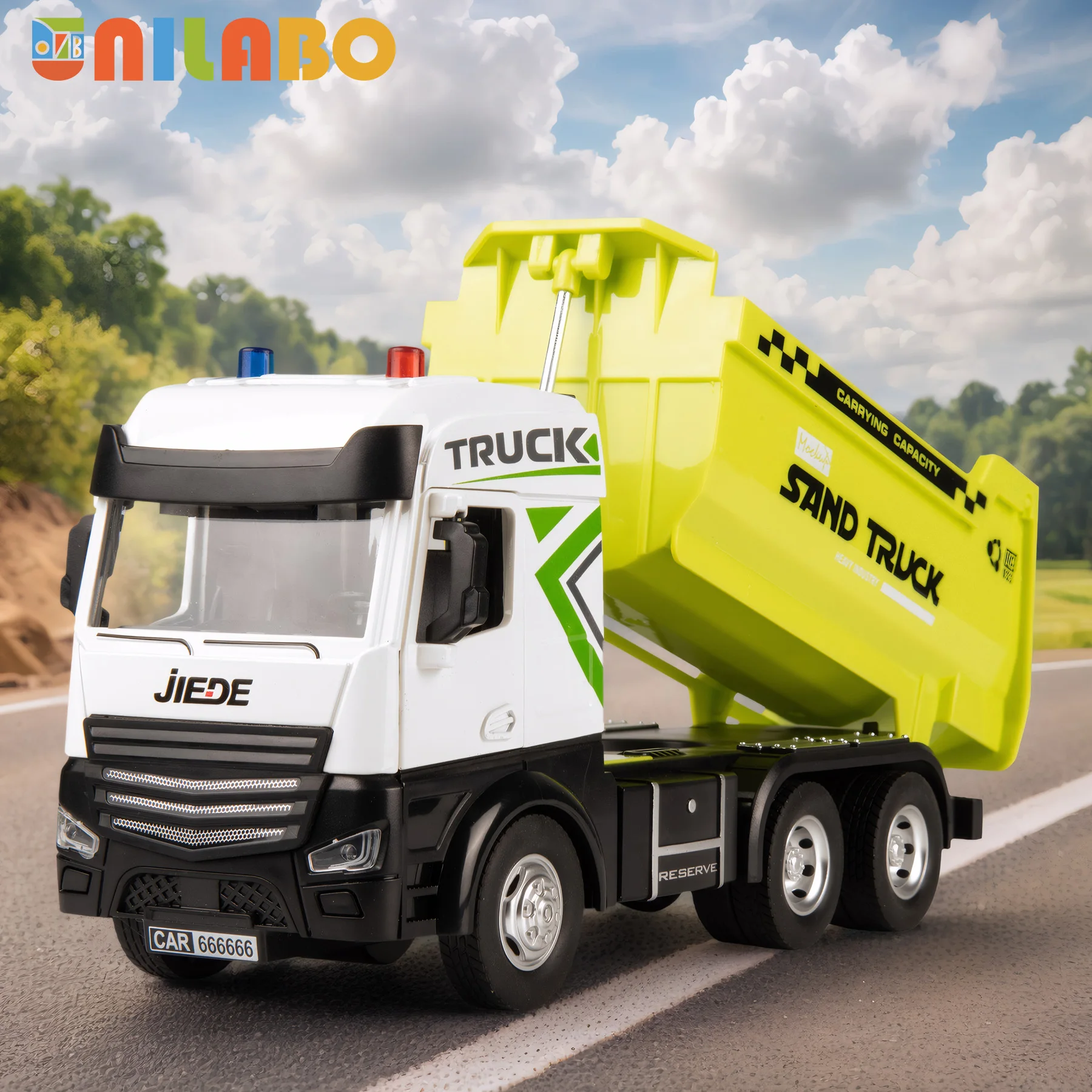 

Alloy 1:40 Dump Truck with Liftable Dumper,Inertia Power, Light & Sound, Construction Perfect Toy Gift for Boys Girls 3+