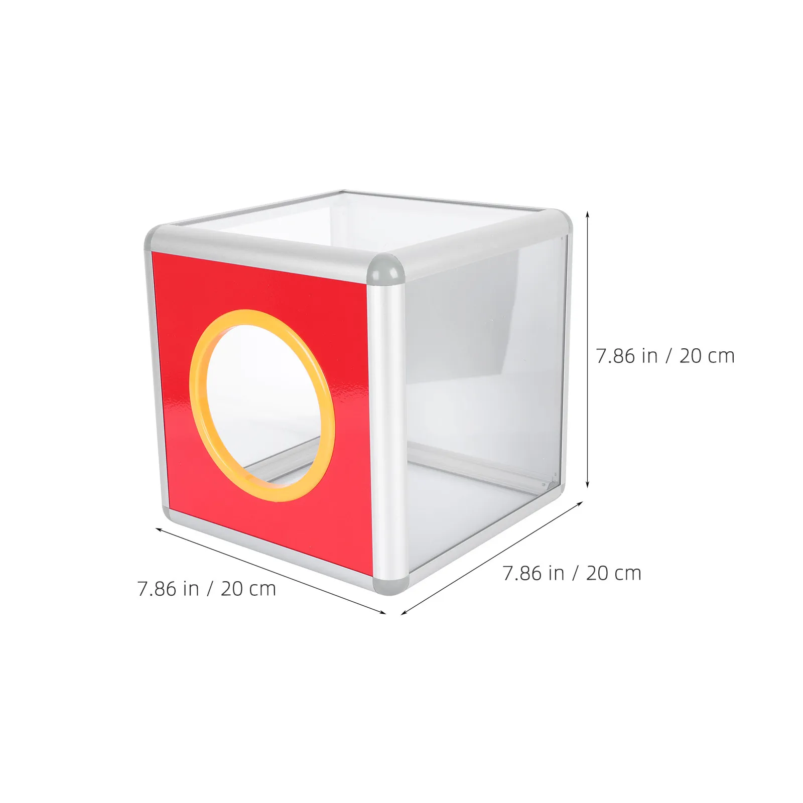 2Pcs Transparent Raffle Box Alloy Frame Drawing Box Ballot Ticket Donation Container for Prize Draw Voting
