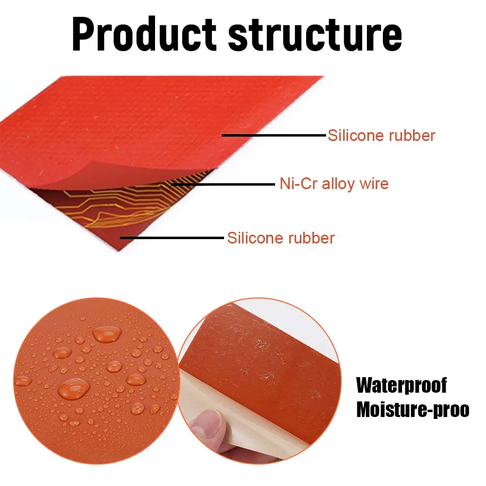 

Silicone Car Engine Heater Pad 75W 220V Self-Adhesive Oil Pan Heater Pad Battery Engine Block Heater Pad with 2m Long Power Cord