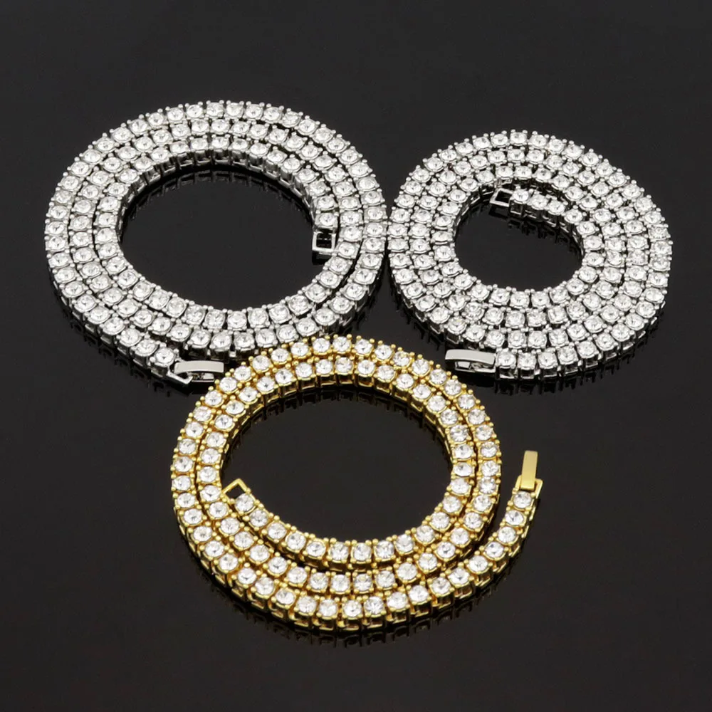 Luxury 24K 9999 Pure Gold real gold platinum 950 Men's and Women's Single Ray Diamond Necklace 4MM5mm Moissanite Tennis Necklace