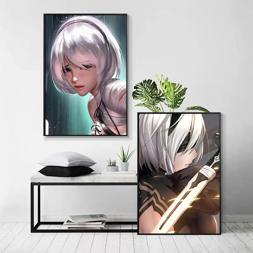 1pc NieR Automata Poster Self-adhesive Art Waterproof Paper Sticker Coffee House Bar Room Wall Decor