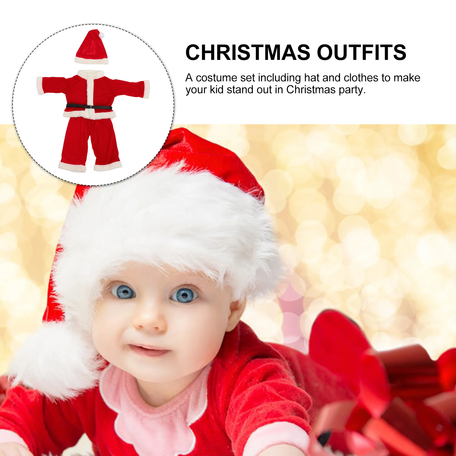 

Christmas Santa Costume Set Boy Soft Premium Material Hat Clothes Kids Party Outfit Christmas Suit Photoprop Gift