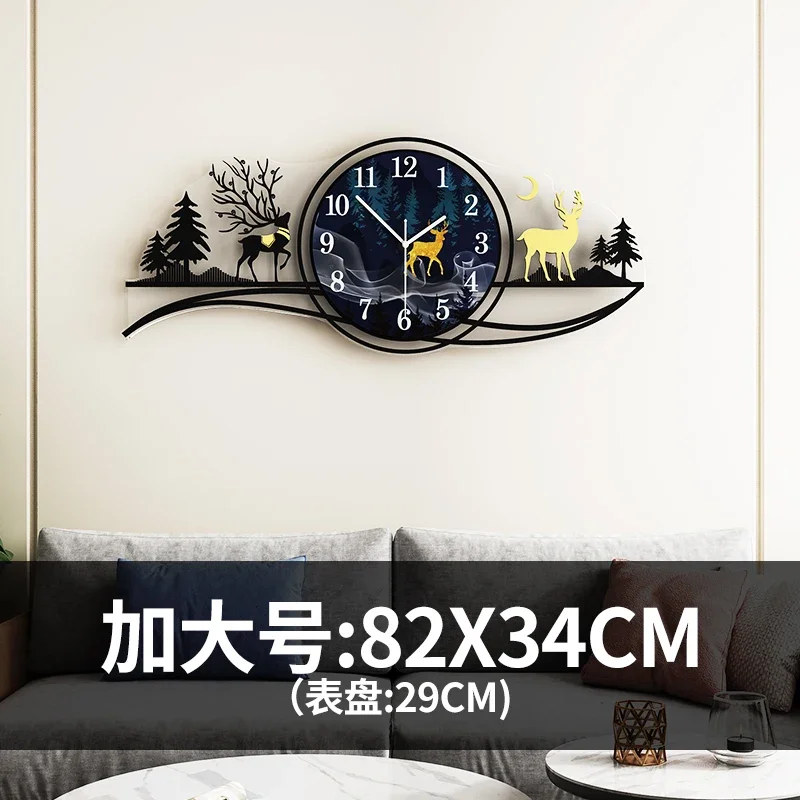 Luxury Large 3d Wall Clock Modern Living Room Design Creative Living Room Digital Art Mural Clock Novel Horloge Room Decorations