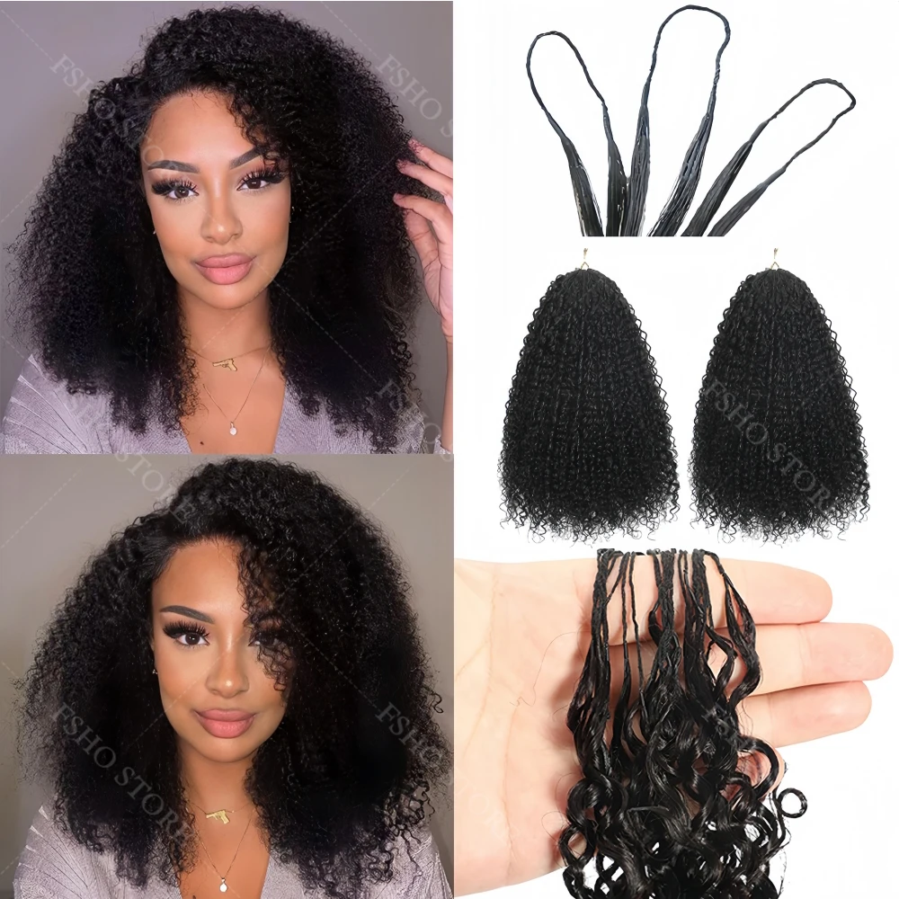 

Наборы для наращивания волос 12A: улучшенные маленькие спиральные кудри, афро-кудри, безузловые пряди, волосы для наращивания методом крючком, имитация перьев