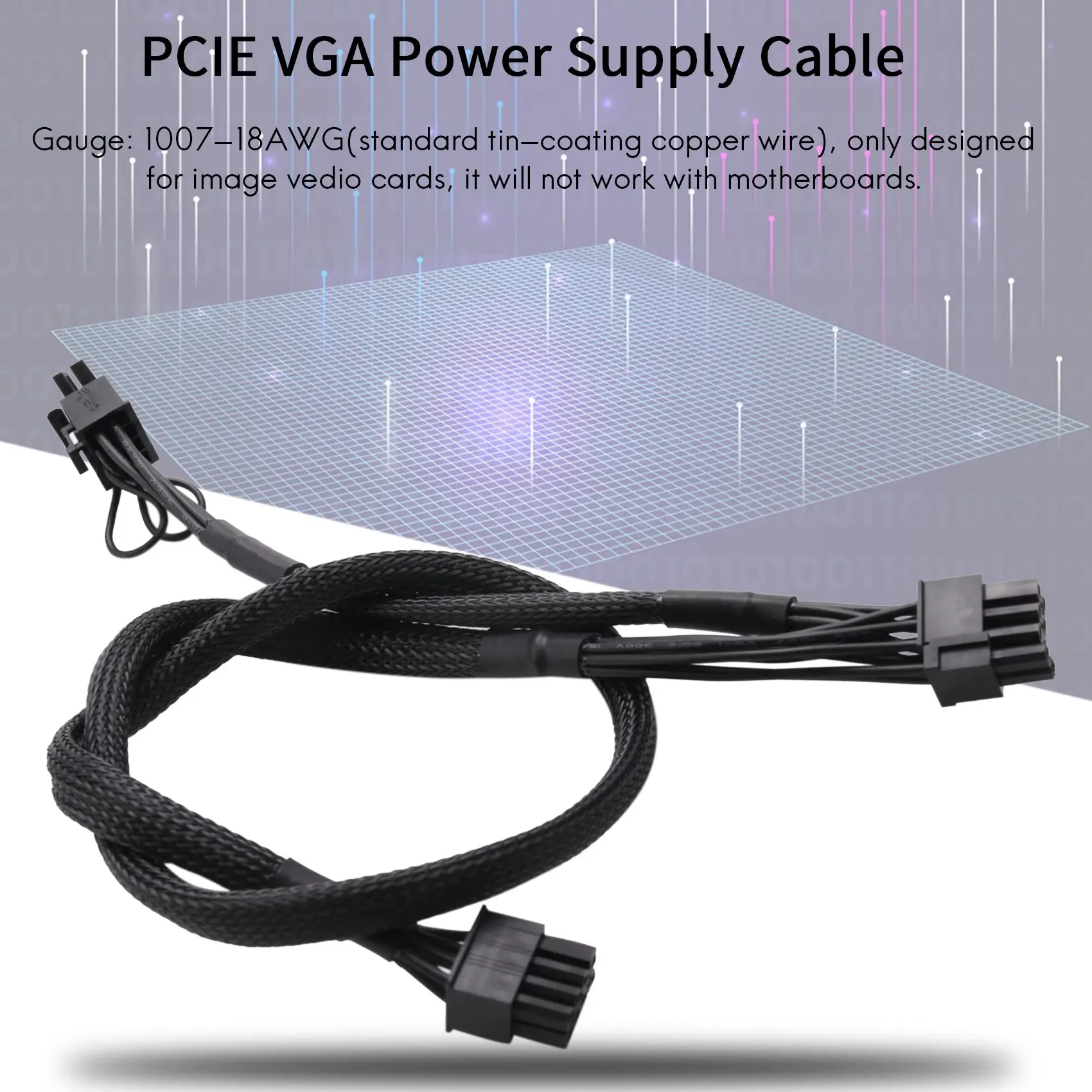 Advanced! PSU 8Pin to Dual 8Pin(6+2) Pin PCIe Modular Power Supply Cable for EVGA Supernova G2 G3 P2 T2 GS 650 750 850 1000 1600