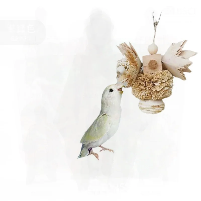 

Parrot Bird Toy Wood Flower Bite String Rattan Foraging Cage Corn Silk Ball - Chew Relief Supplies Medium Size