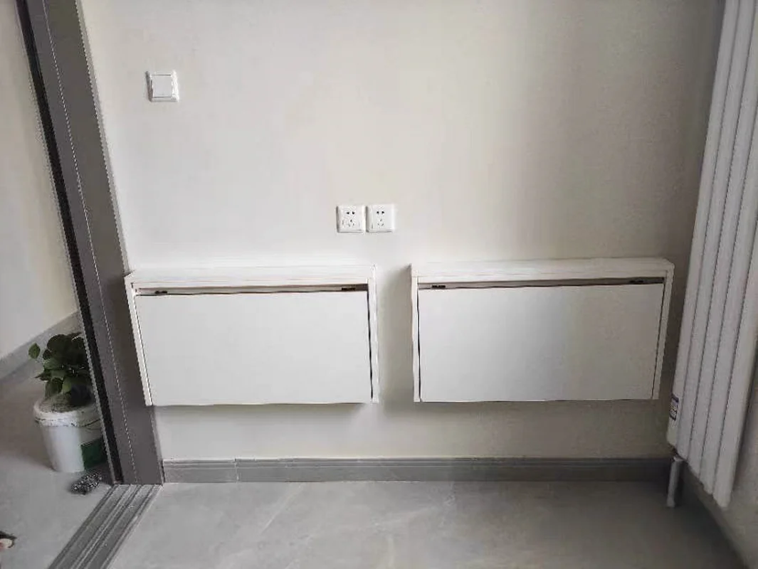 Italian style invisible wall mounted solid wood study table, folding table, flip table, small unit table