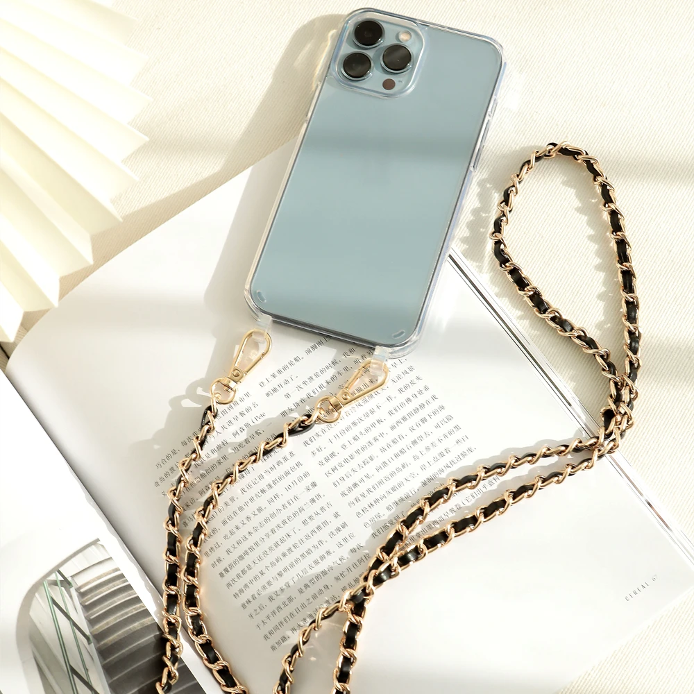 Crossbody Lanyard Necklace Pearl Bracelet Phone Case with Chain