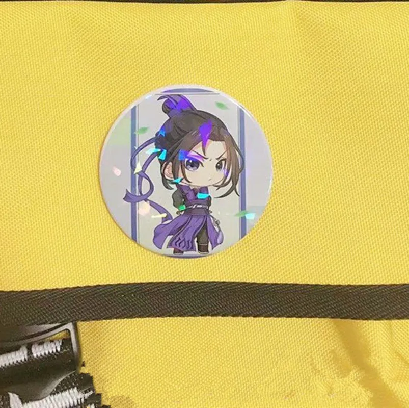 Anime Mo Dao Zu Shi Wei Wuxian Lan Wangji Cosplay metalowa plakietka arcymistrz demonicznej uprawy mężczyźni kobiety śliczna broszka biżuteria