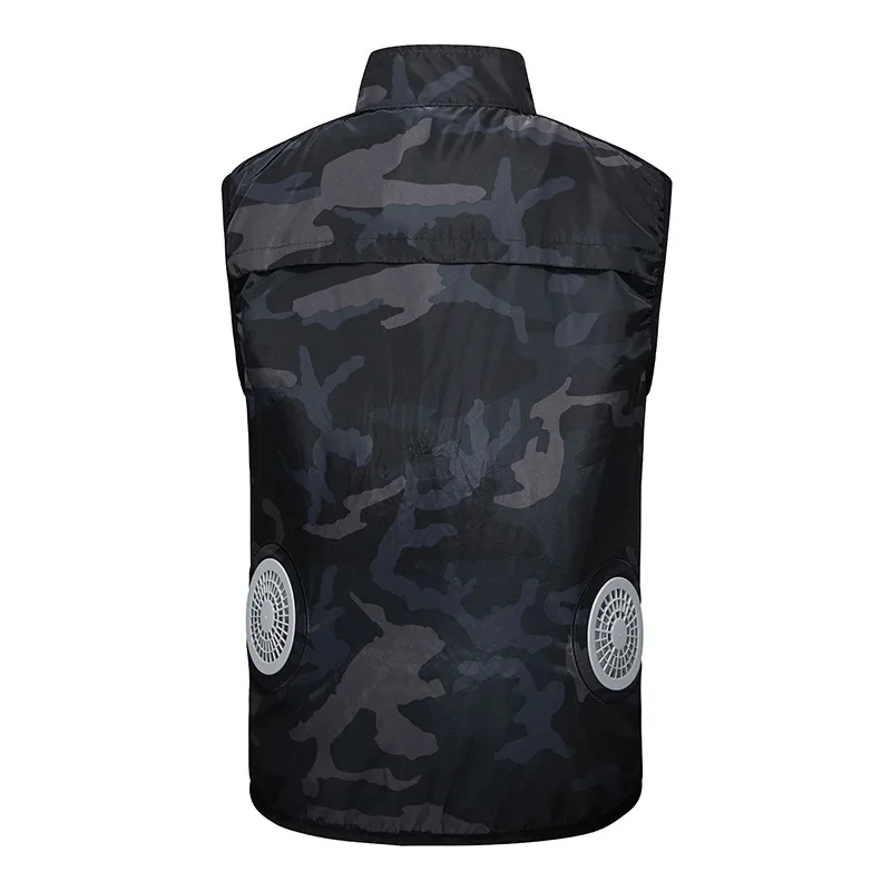 Cooling fan air conditioning clothing for men and women, outdoor camouflage air conditioning clothing vest style cool