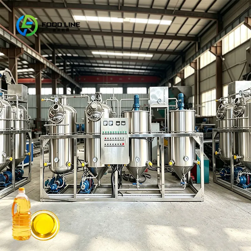 Customized Edible Oil Refinery Line Automatic Cooking Oil Refining Machine for Small Scale Vegetable Oil Production Business