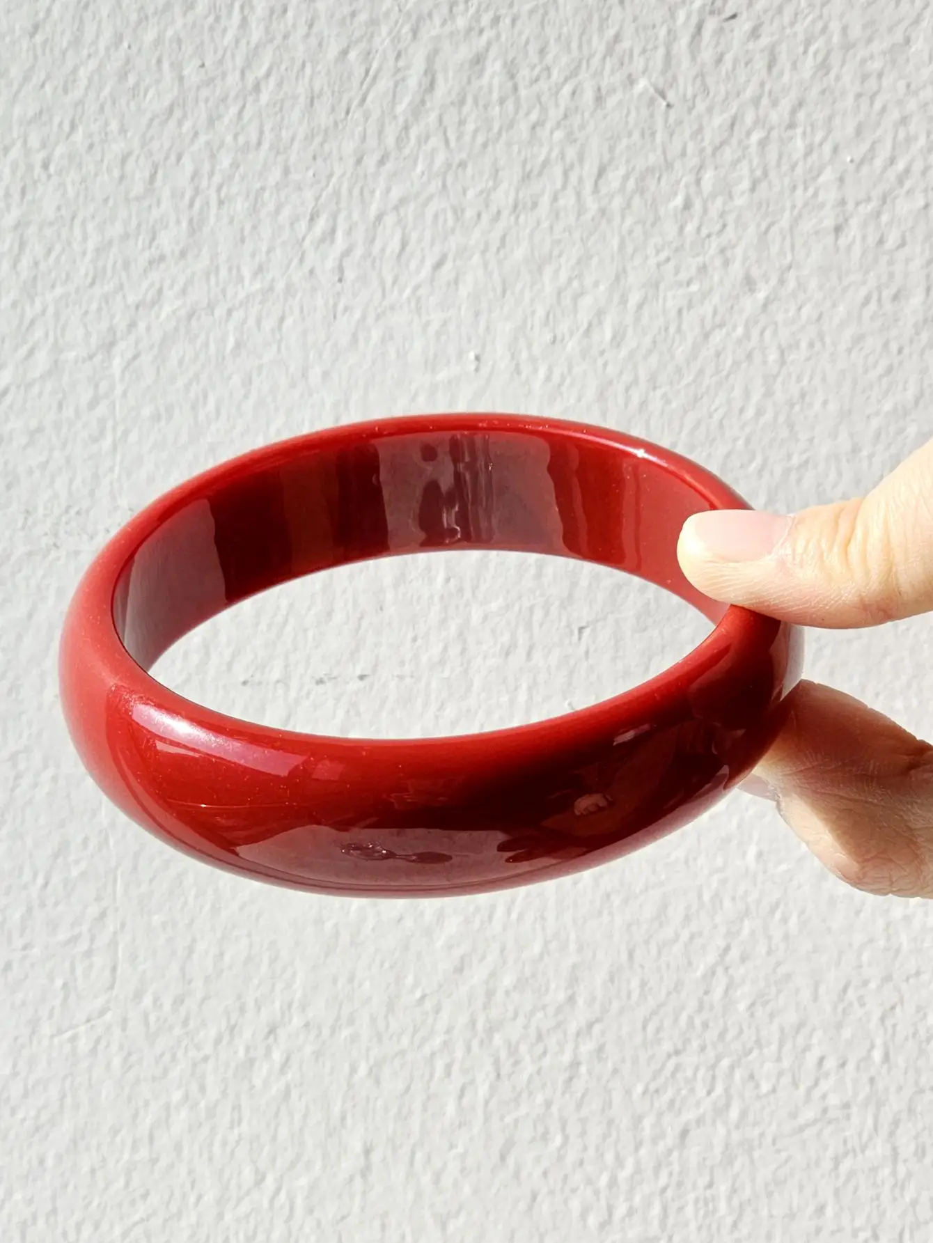 Fashion Thick Red and White Irregular Geometric Square Round Resin Bracelet for Women Girls Daily Stacked Jewelry