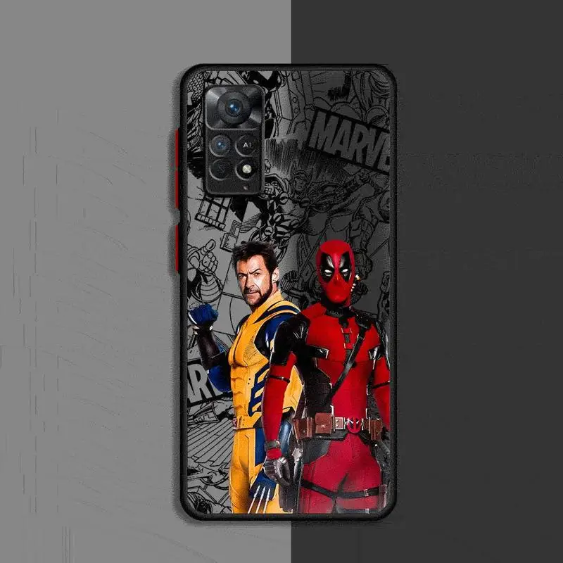 Marvel Deadpool Wolverine Phone Case for Xiaomi Redmi 13C12 5G 10C 12C 9 10 9A 9T 9C A1 A2 Plus K40 Pro Matte funda Cover