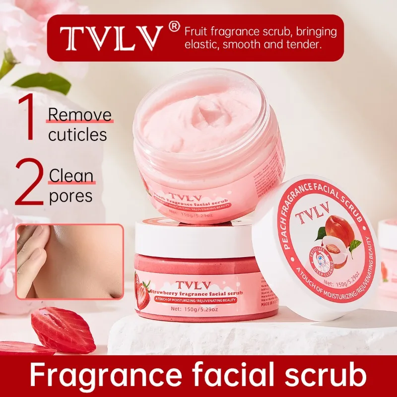 Facial Scrub Cleansing Exfoliating Cream Peach Strawberry Fragrance Body Scrub Moisturizing Nourishing Exfoliator Massage Cream