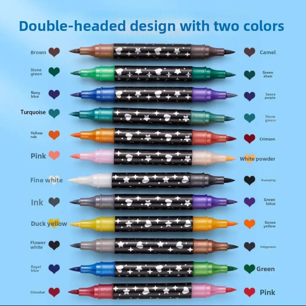 

24/48/72/96 цветов флэш-маркер двухцветная жирная перламутровая флуоресцентная ручка двуглавая студенческая ручка для рисования