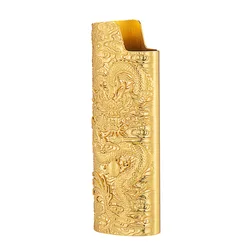 Bic J6 Embossed Metal Lighter Shell, High-End Protective Cover, Cigarette Accessories