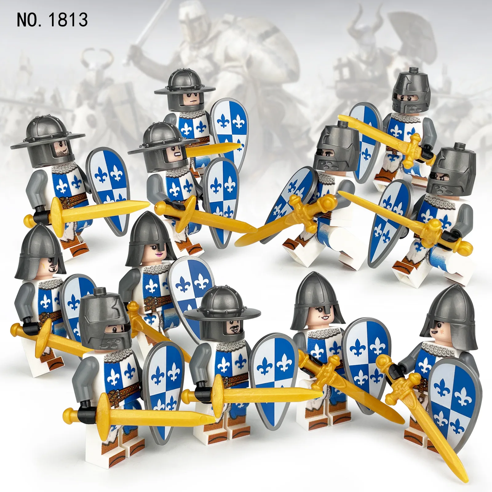 280 verschiedene mittelalterliche Ritter, römische Legion, Mini-Figuren-Bausteine, Lernspielzeug für Kinder, kleine Geschenke – Detail 4