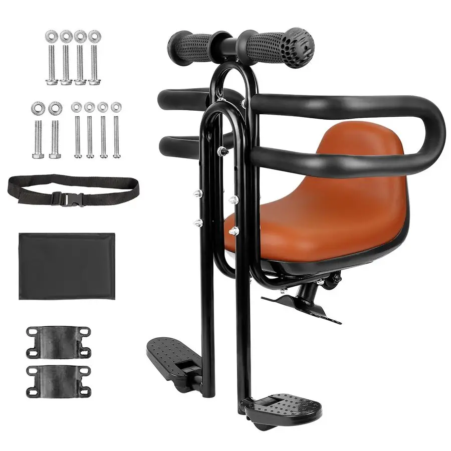 

Bike Child Seat Front Mounted for Adult Bike Comfortable Baby Bike Seat with Backrest Adjustable Height and Position Bicycle Chi