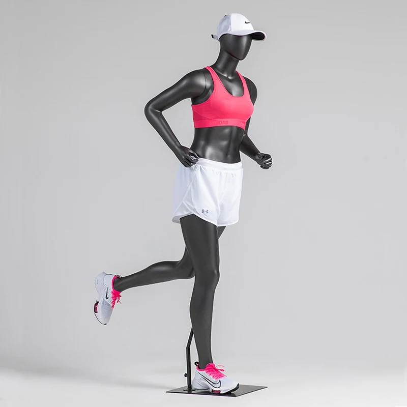 Black & Grey Muscular Male and Female Running Sport Full-Body Mannequin for Sport Wear Clothing Display Dummy Model Props