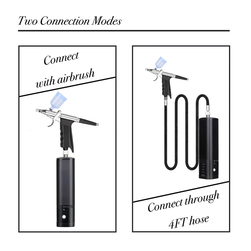 Aerógrafo inalámbrico Personal con Kit de compresor, reemplaza la batería silenciosa, súper funciona, herramienta neumática USB tipo C de alta