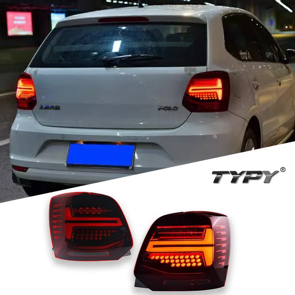 TYPY Car For Volkswagen Polo Taillight 2011-2018 Upgrade Modified to New DRL Dynamic Turn Signal LED Taillight Auto Accessories