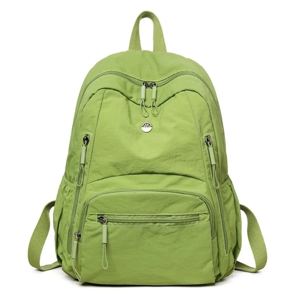 Large Capacity Nylon Backpack Lightweight Secure Zipper Closure Daypack Durable Adjustable Straps School Backpack Commuting