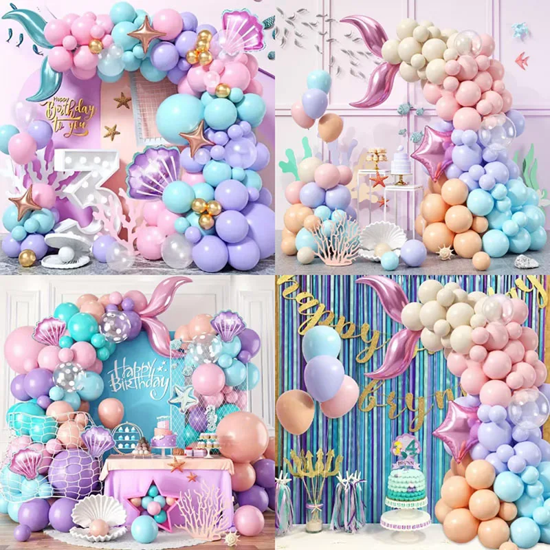 Ballon-Set der Meerjungfrau-Serie, für Babyparty, Geschlecht offenbaren, Valentinstag, Hochzeit, Kindergeburtstag, Zeremonie, für Multi