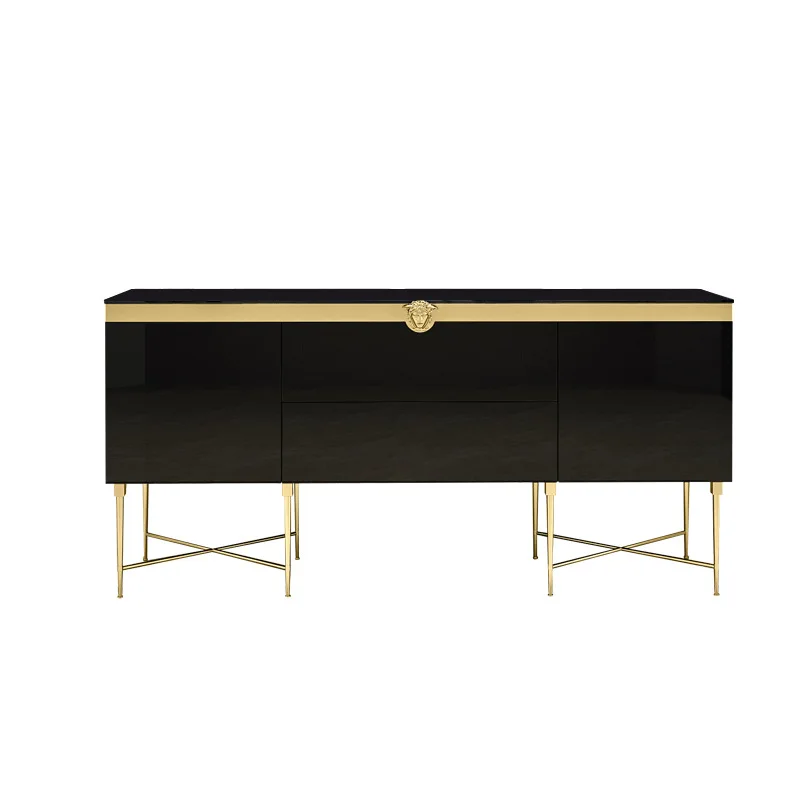 

Postmodern light luxury dining stainless steel porch cabinet partition dining room locker living room light luxury furniture