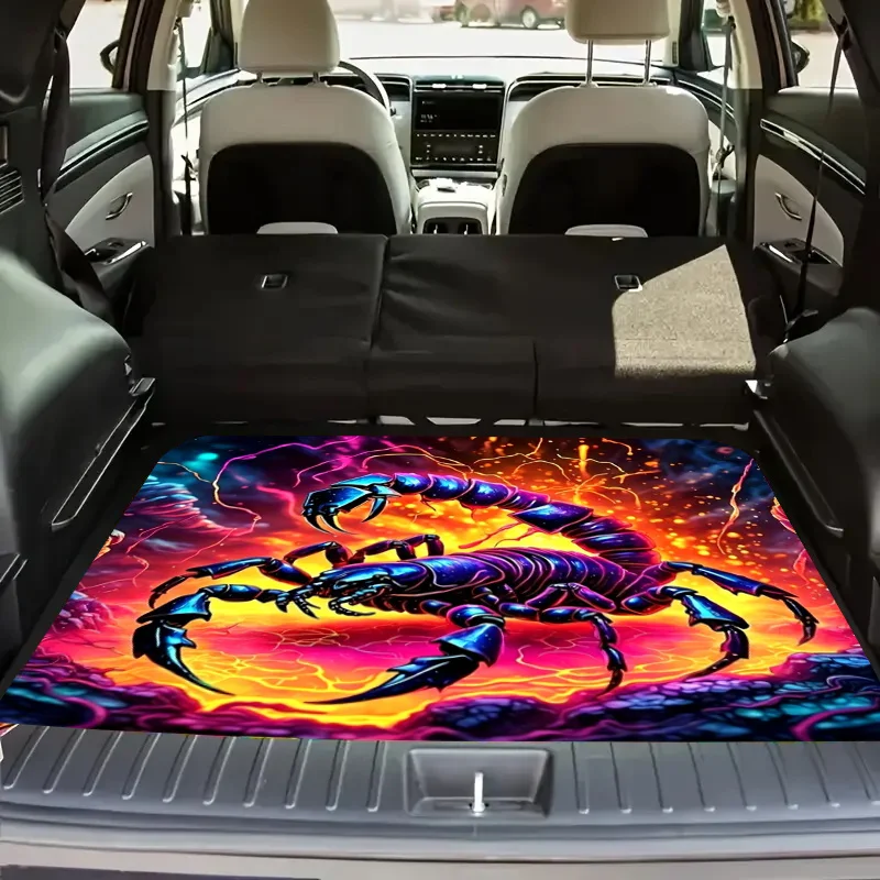 1 Cool Scorpion Pattern Car Trunk Mat, Non-Slip And Wear-Resistant, Tailgate Pad Creative Automotive Mat