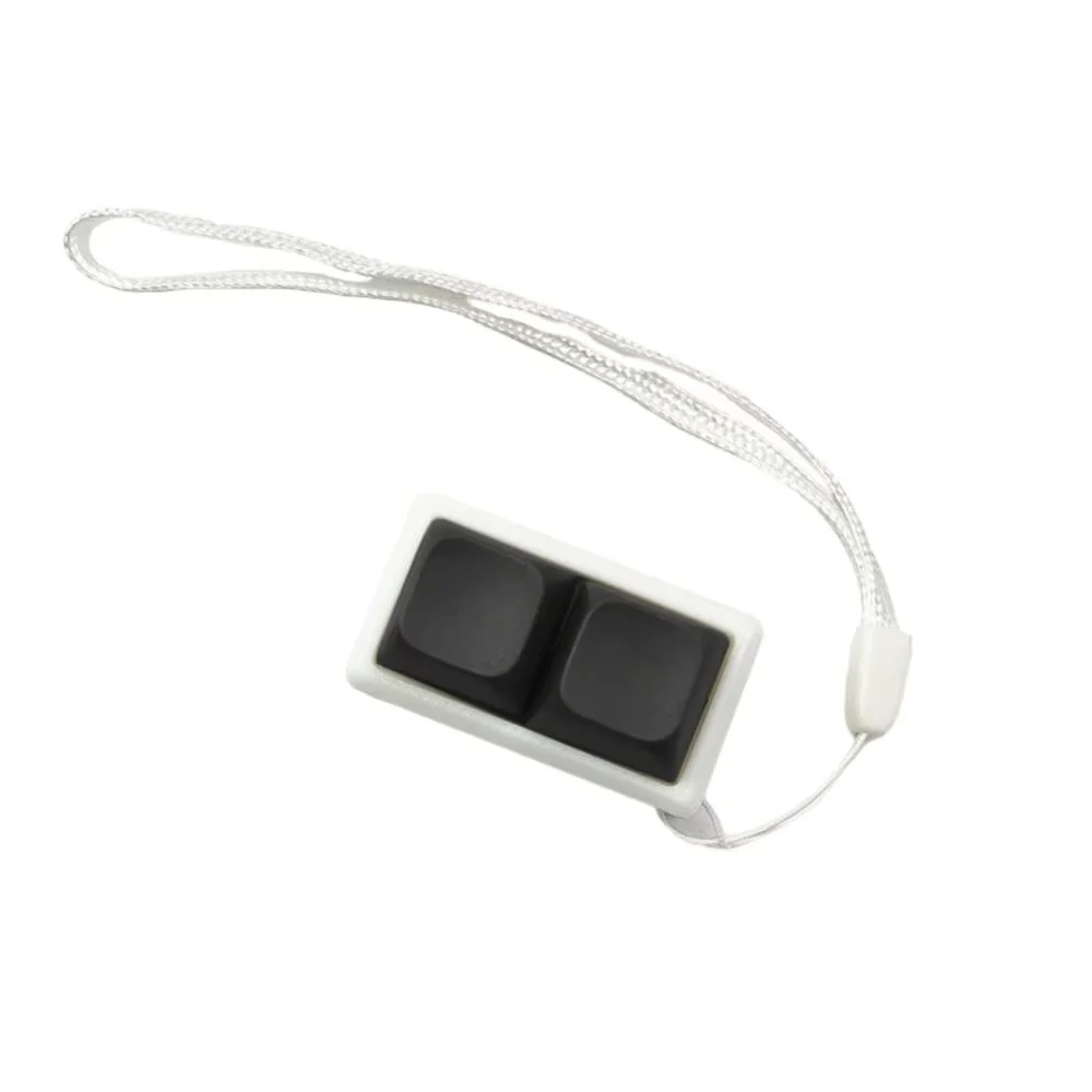 Creative 2 Keys Keyboard Keychain Stress Relief DIY Fidget Keychain Mini Pass The Time Finger Clicker Toy for Adult Kids view 5