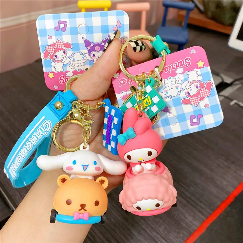 

Модный брелок Hello Kitty для пары, крутой брелок для ключей от машины, подвеска для сумки, украшение для рюкзака, небольшой подарок для парня или девушки