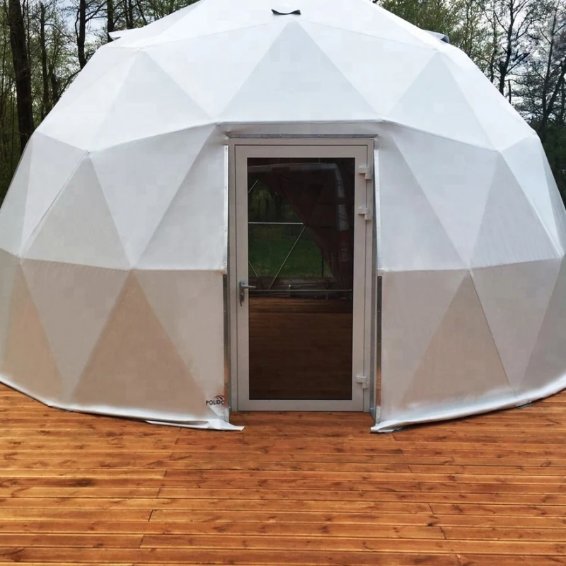 Carpas geodsicas para eventos al aire libre, carpa pequea de cpula con puerta de vidrio, 6m de dimetro, 28,3 metros cuadrados