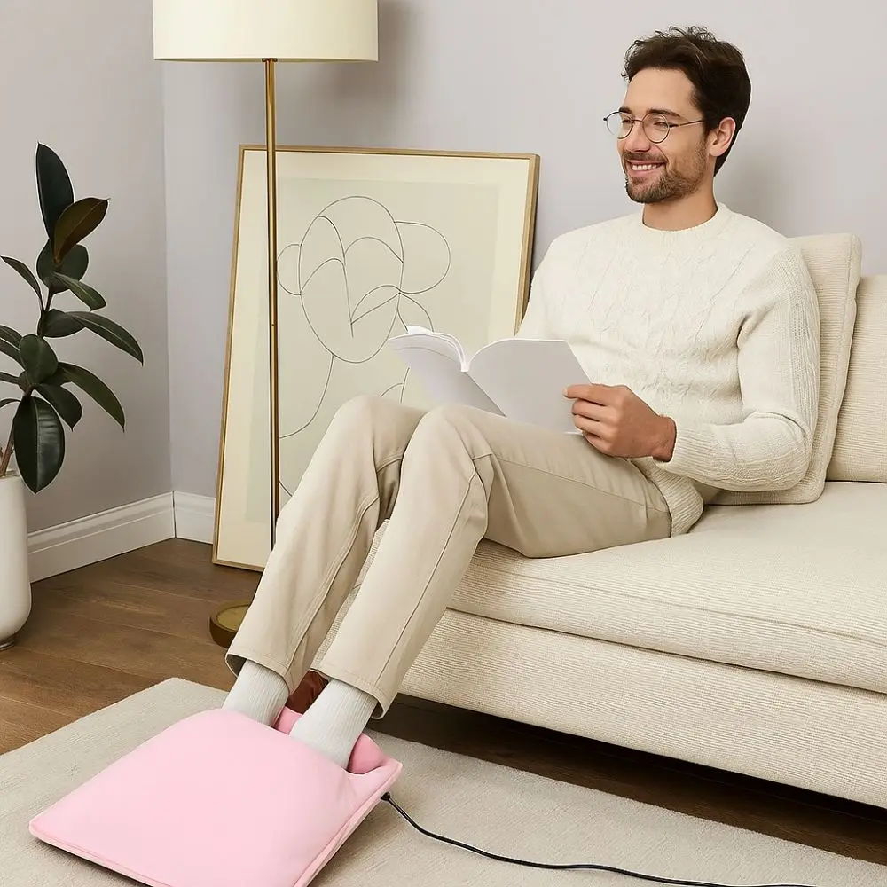 

Adjustable Temperature Heated Foot Warmer Soft Fast Heating Foot Heater Portable Anti-slip Bottom Heating Mat Office Use