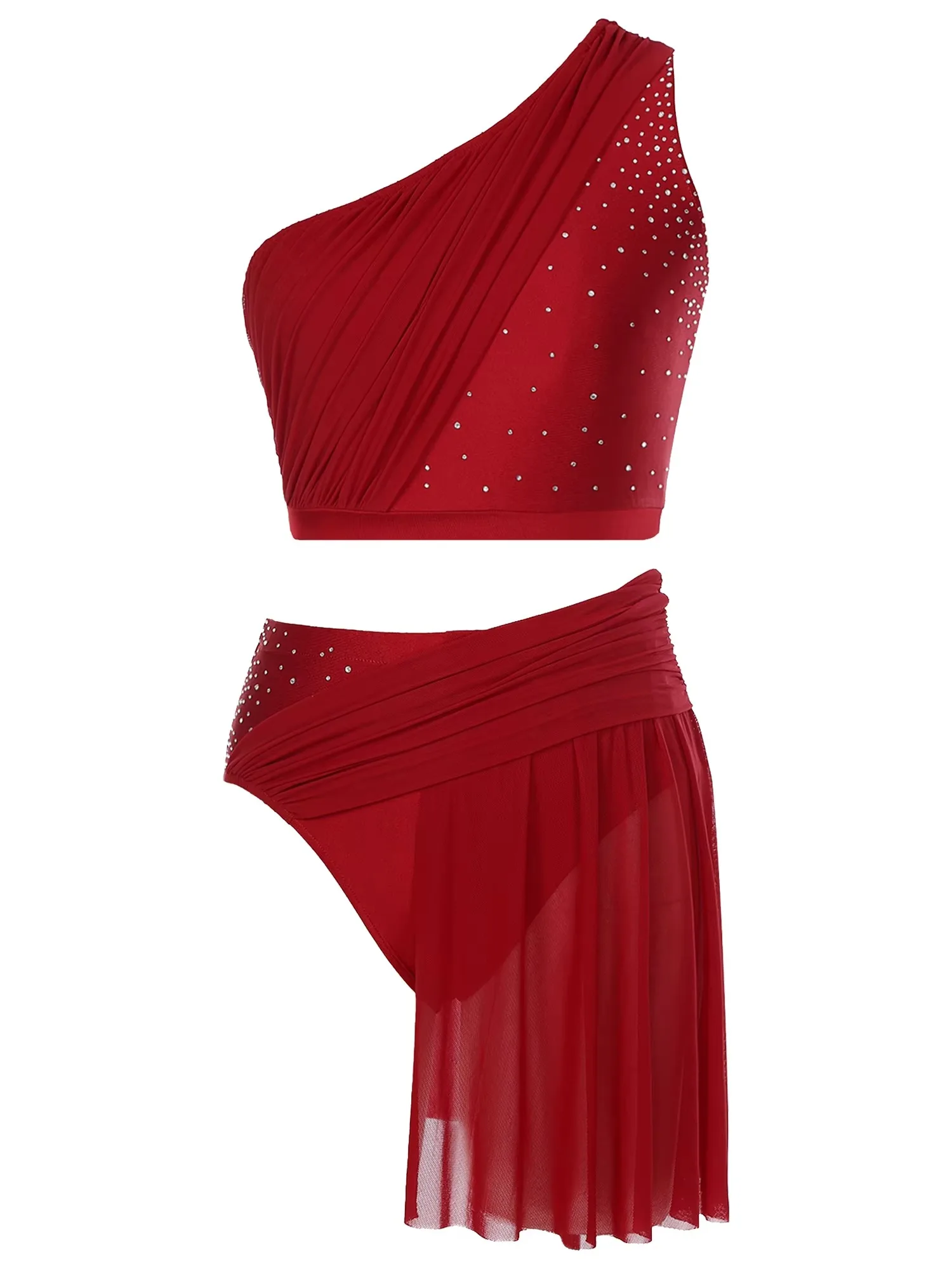 Women Girls Lyrical Modern Praise Dance Performance Outfit Figure Skating Rhythmic Gymnastics Athletic Activewear Set 2Pcs/set image 5