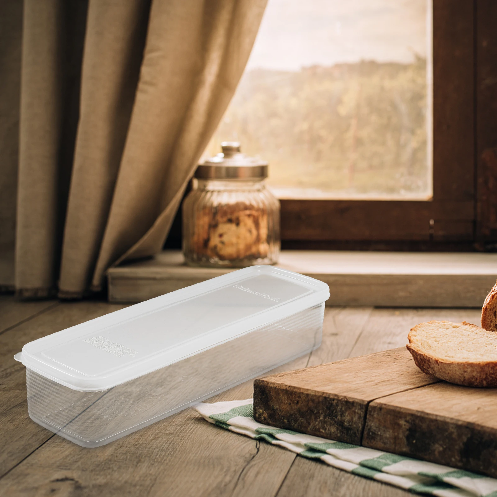 

Bread Storage Box Airtight Container Loaf Keeper Plastic Bread Box Holder Storage Kitchen Counter Bakery Home Use