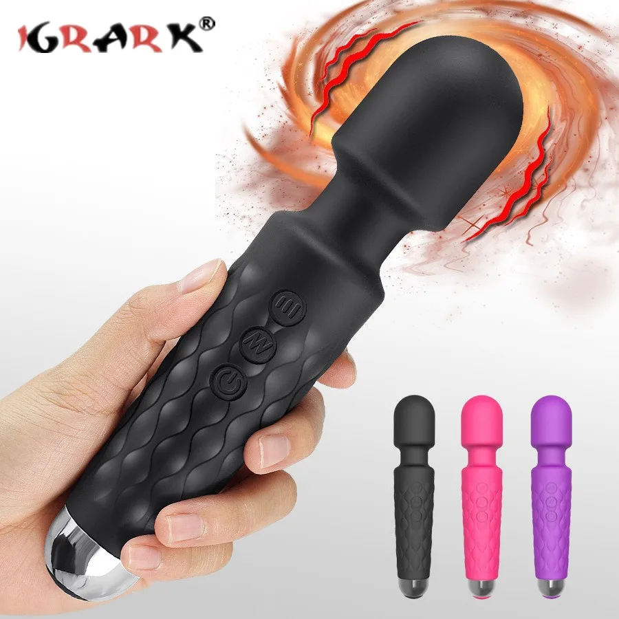 20 Speed AV Vibrator Powerful AV Wand Female G-spot Stimulation Nipples Massager Clit Vibrators Sex Toys for Women Masturbation