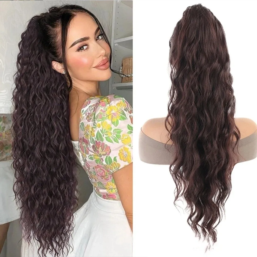 Fashion Synthetic Hair Ponytail Extension Long Wavy Curly Hair Ponytail Hair Natural Fluffy Texture Claw Clip Hair Accessories