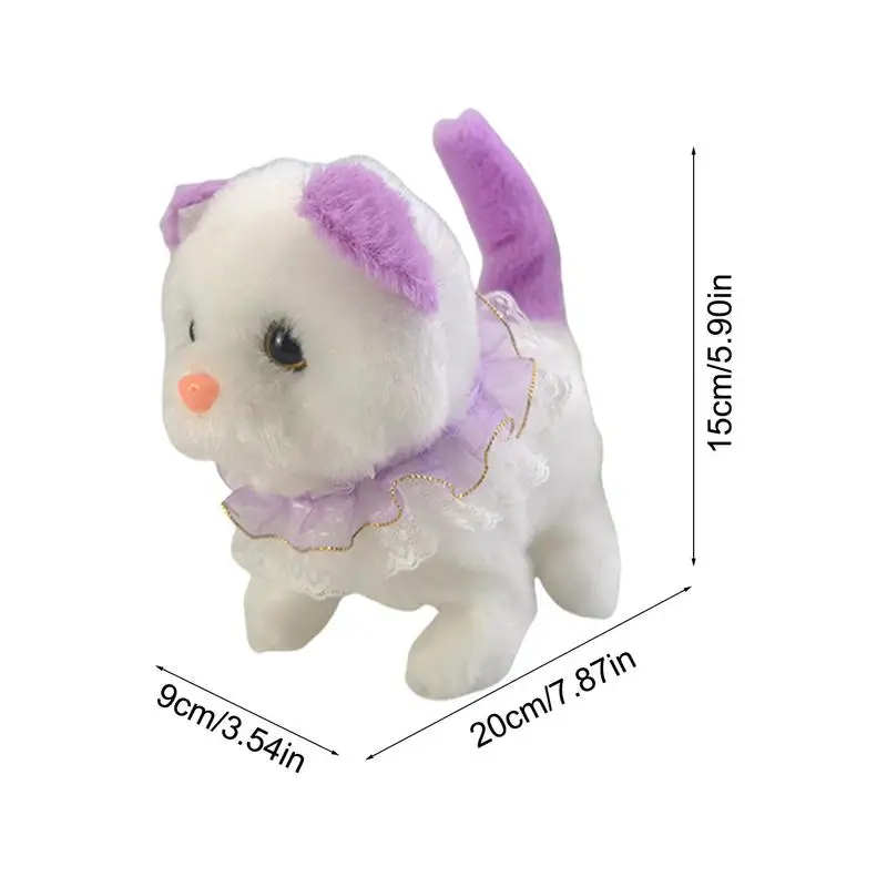 Walking And Barking Robot Cat Realistic Electronic Plush Toy Interactive Kitten Toy For Children Boys Girls